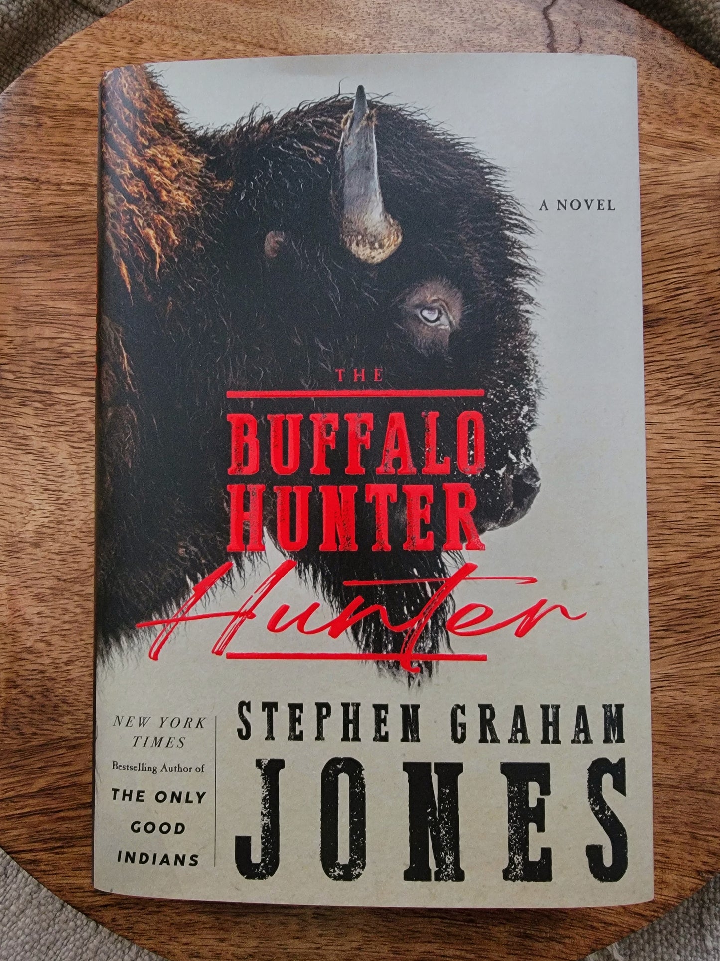 Buffalo hunter hunter book on a wood background