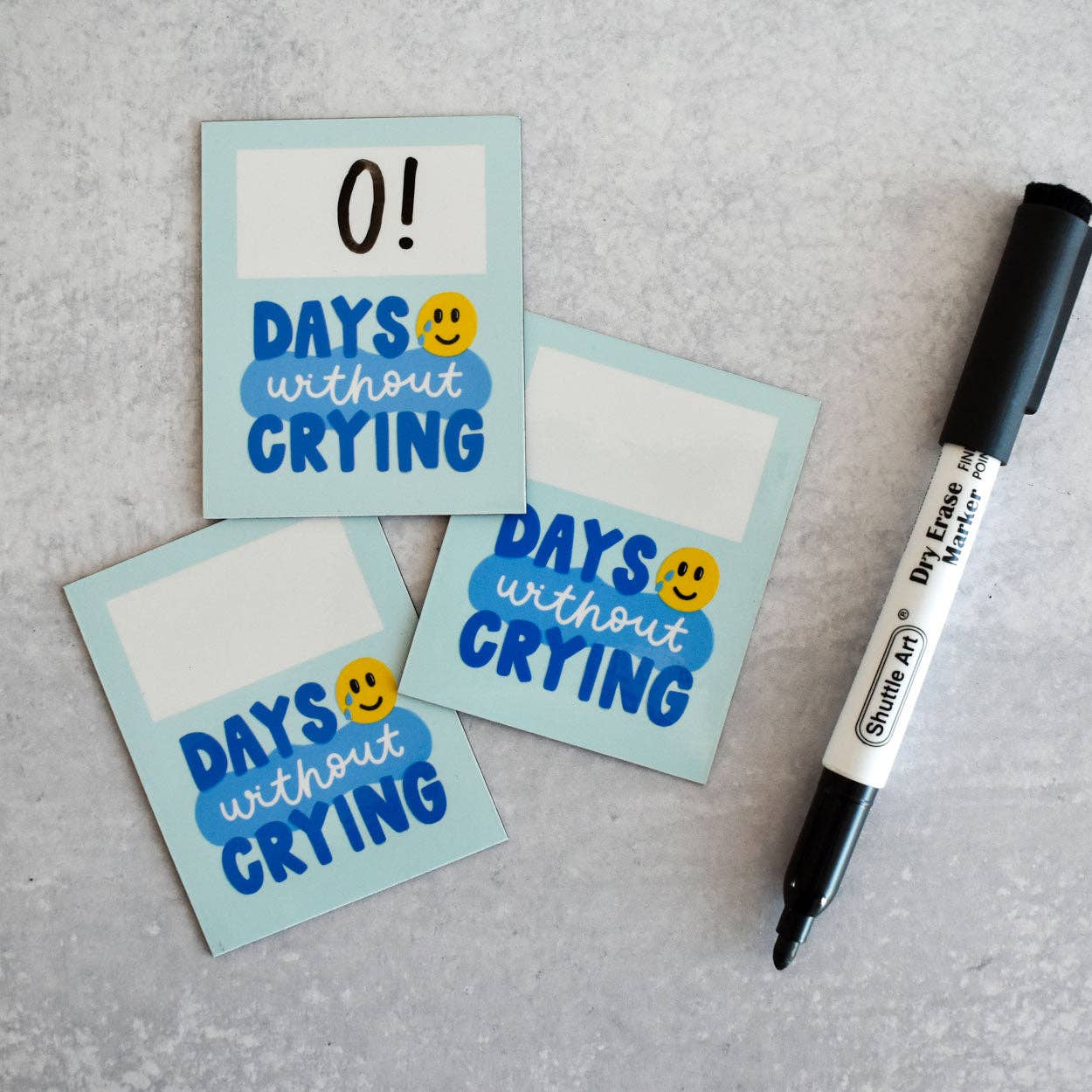 Set of Days Without Crying magnets with markers