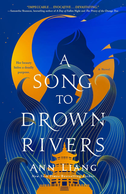 Book cover of 'A Song to Drown Rivers' with stylized text and abstract design.