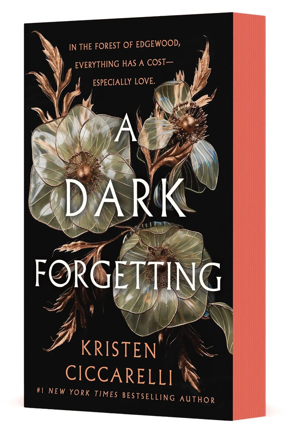cover of a dark forgetting book with orange edges